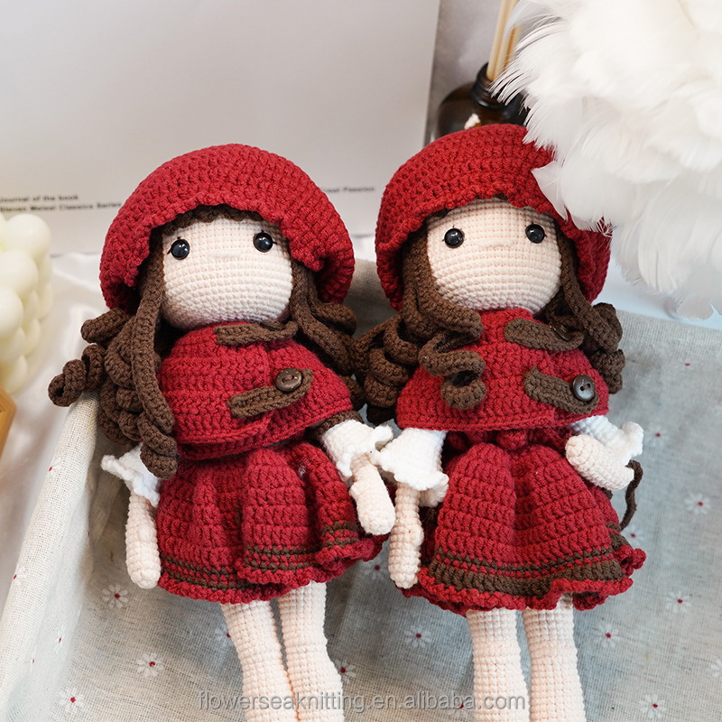 Handmade 28cm Cotton Knitted Ruby Light Luxury Doll Cute Plush Figure Toy for All Ages Perfect Gift for Girls